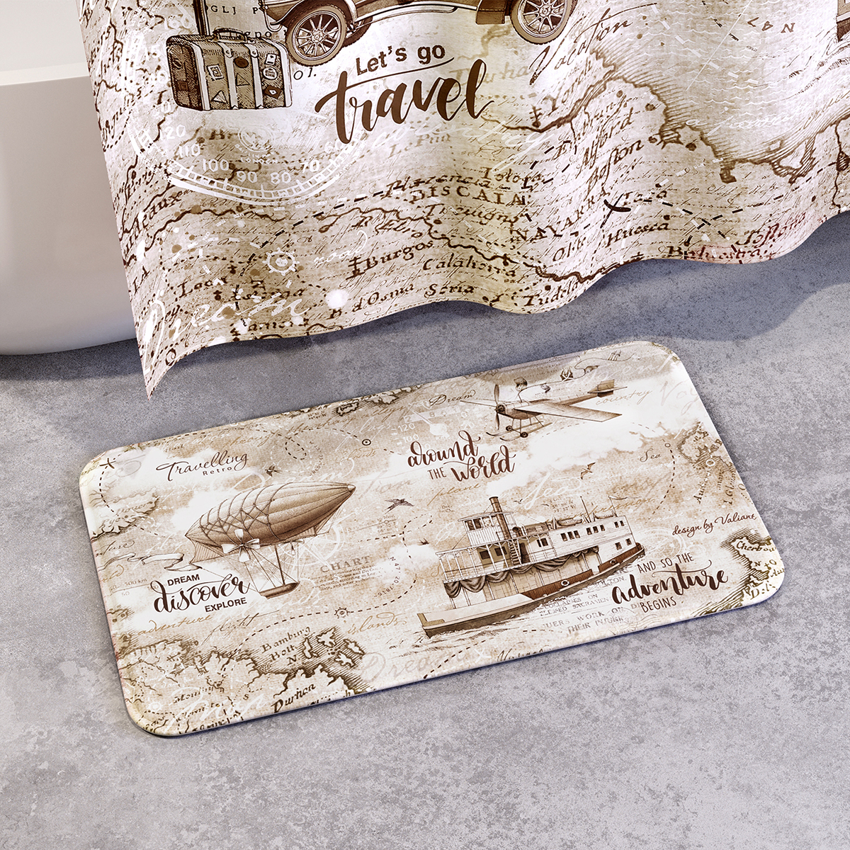 Коврик для ванной "travelling" 50*80 см (1/20) "valiant" tc-p-58