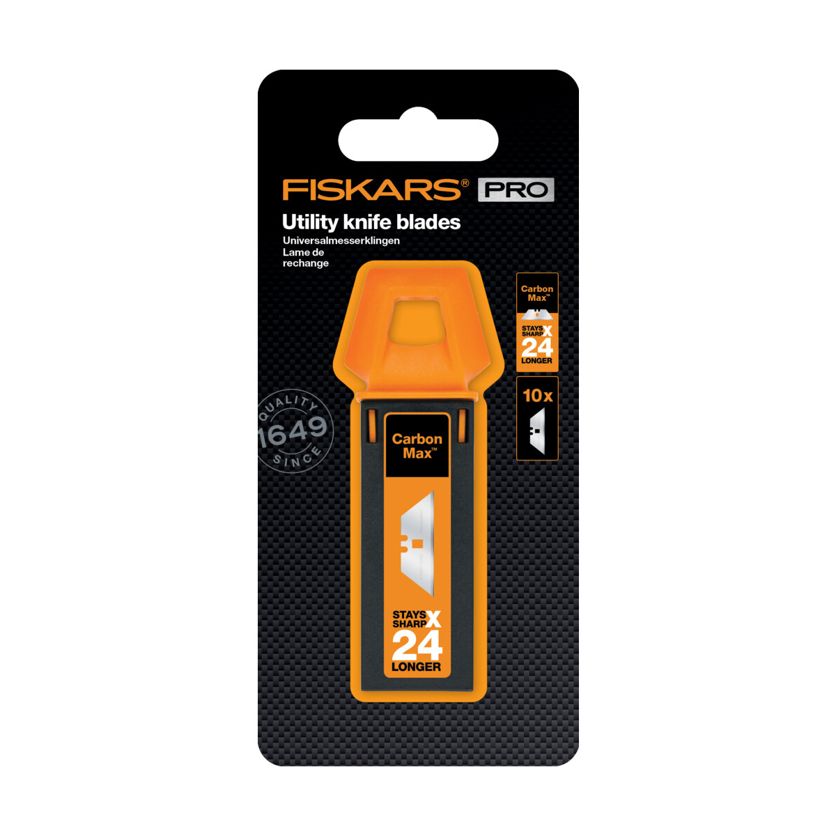 Лезвия запасные трапециевидные для ножа набор 10 шт. "carbonmax" (1/6) "fiskars" 1027230