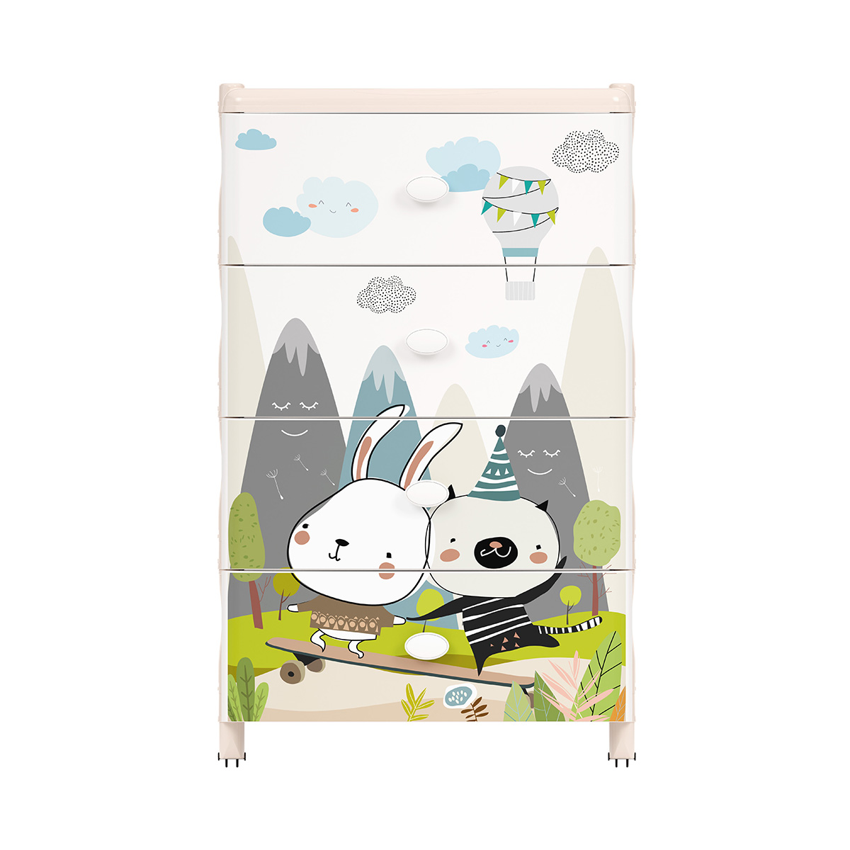 Комод широкий "мульти-пульти"  4-х секционный (1) "альтернатива" м2265