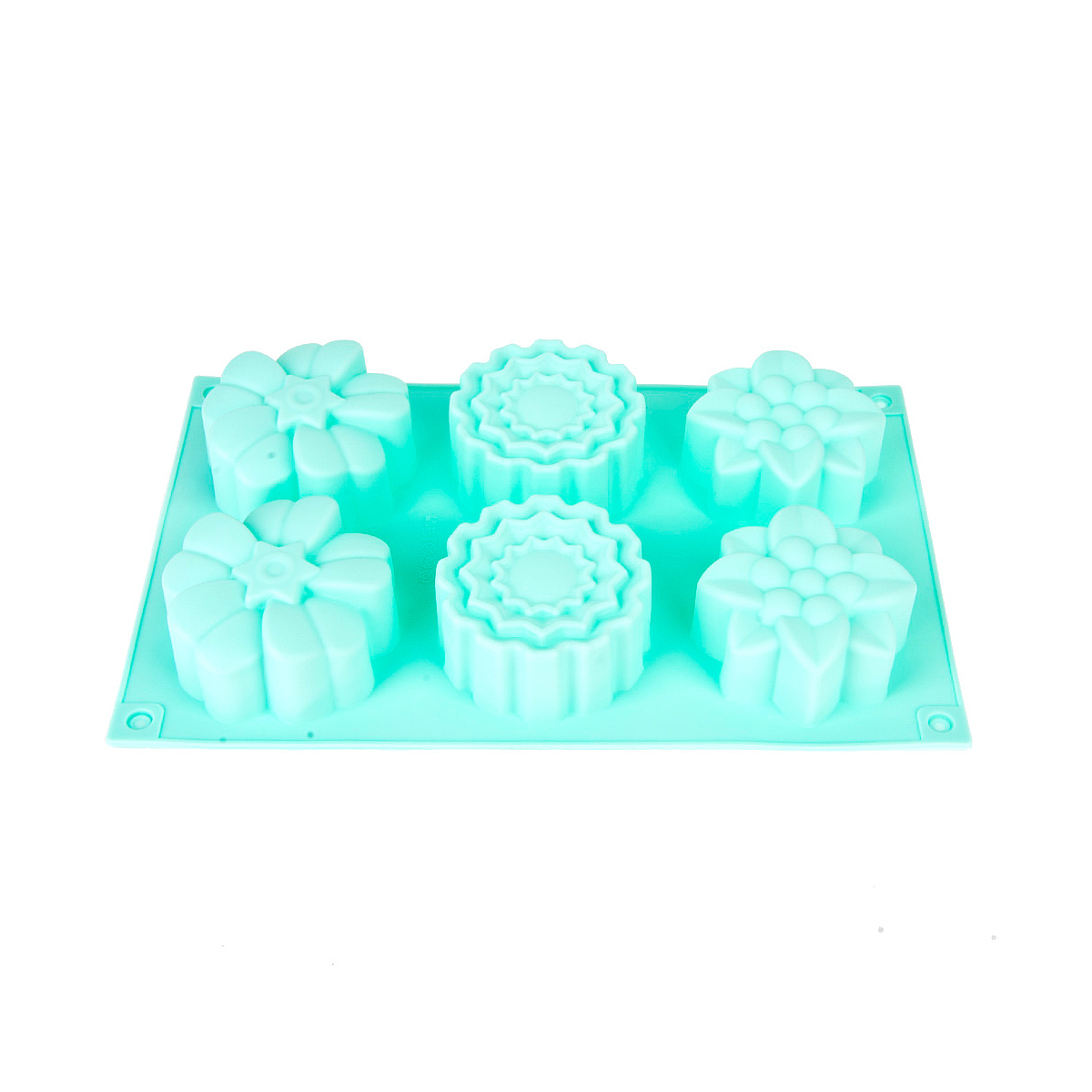 Форма для выпечки силикон. "цветочный хоровод" 6 ячеек d=7 см, 27*17*3,5 см (1/144) 9902615