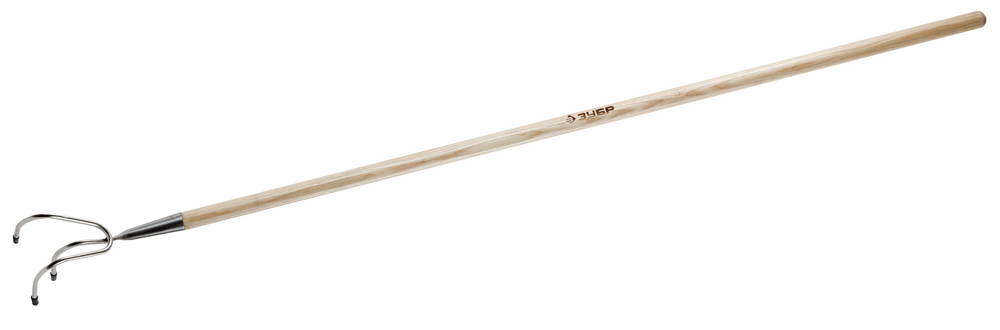 ЗУБР 135х100х1520 мм, нержавеющая сталь, деревянный черенок, Культиватор (4-39489)