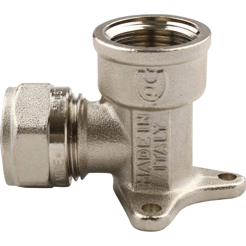 Угол настенный с креплением 16 х 1/2'' ВР обжим TIEMME для металлопласта