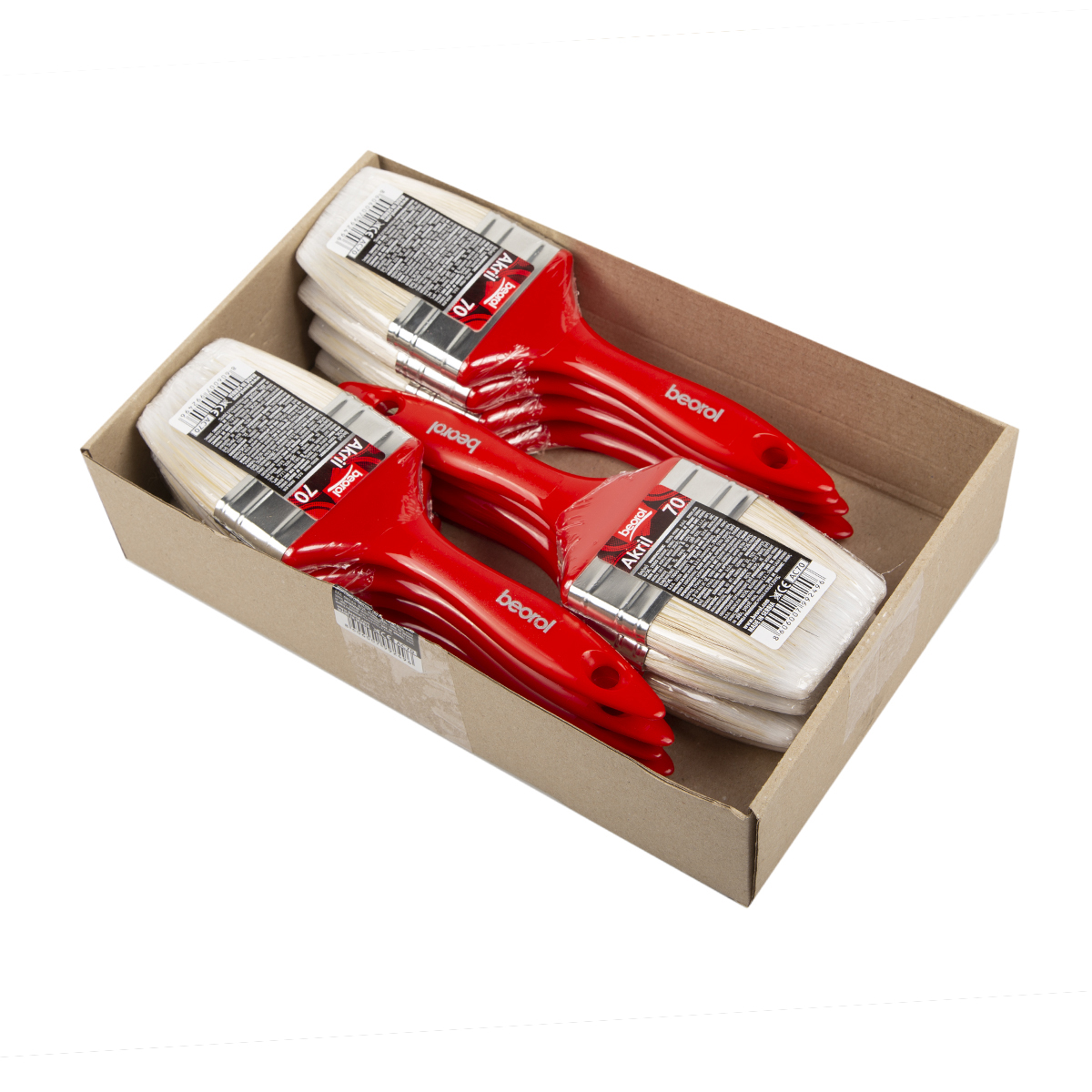 Кисть плоская акриловая 70 х 15 мм (12/72)  "beorol"