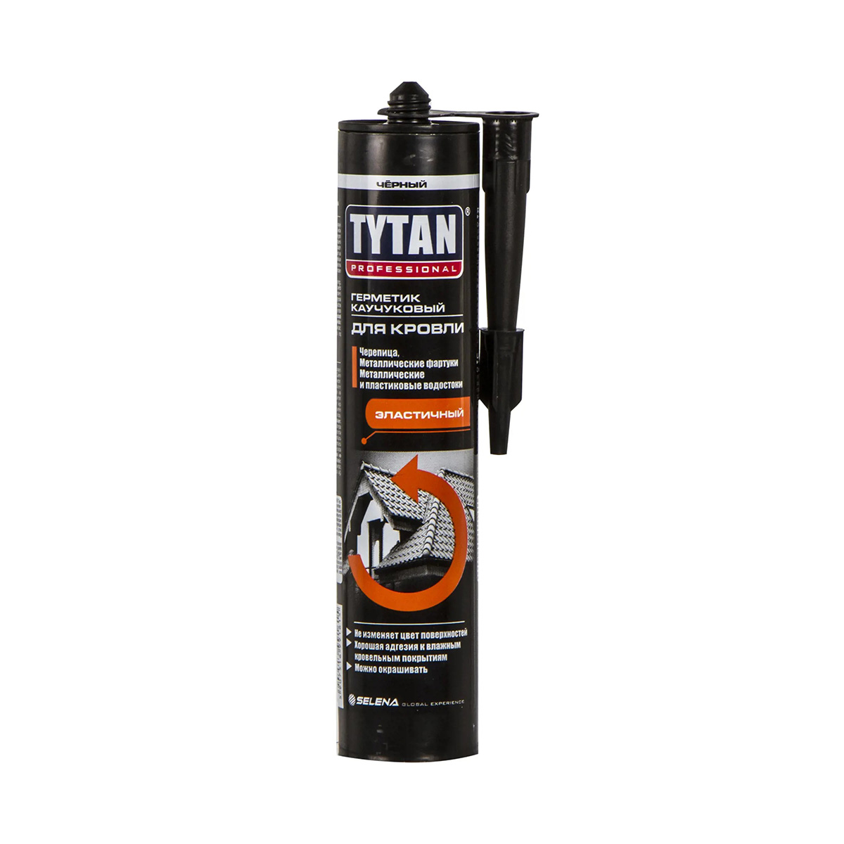 Герметик для кровли и водостоков нейтральный черный 310 мл (12) "tytan professional"