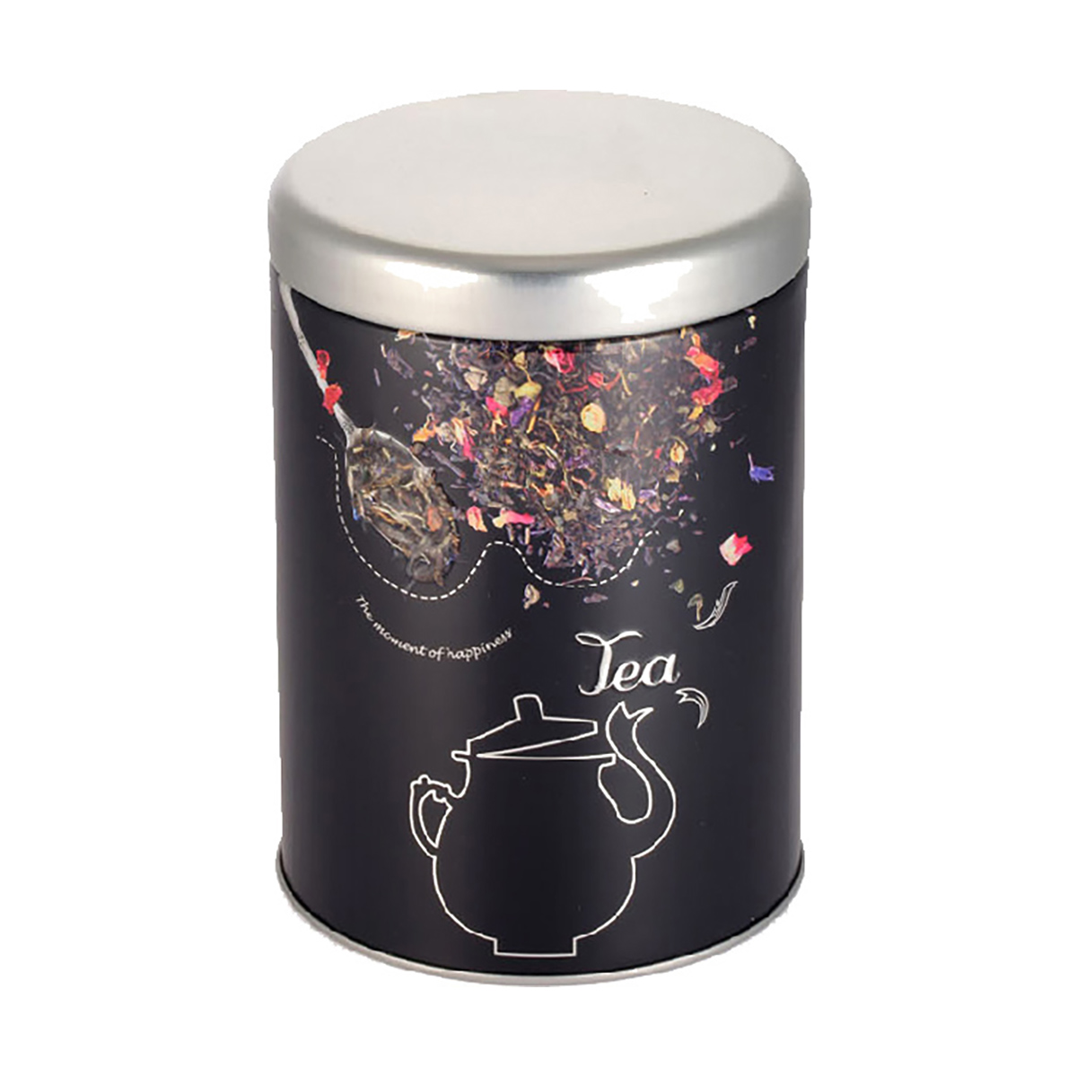 Банка метал. круглая 0,9 л с крышкой "чай" (1/6/24) "mallony"