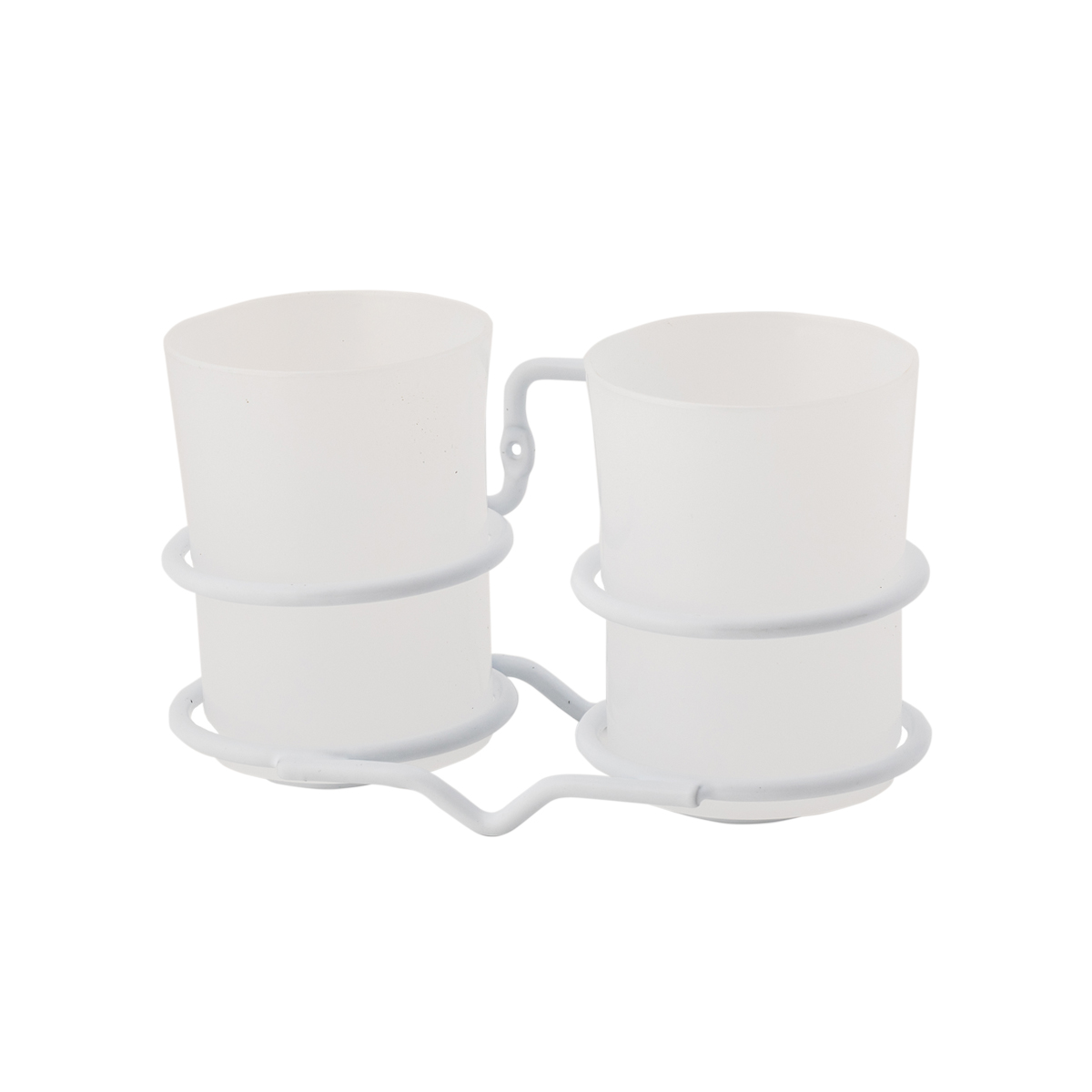 Стакан для ванной комнаты настенный двойной "colors" (белый) (1/36) "swensa" swr-19005-03