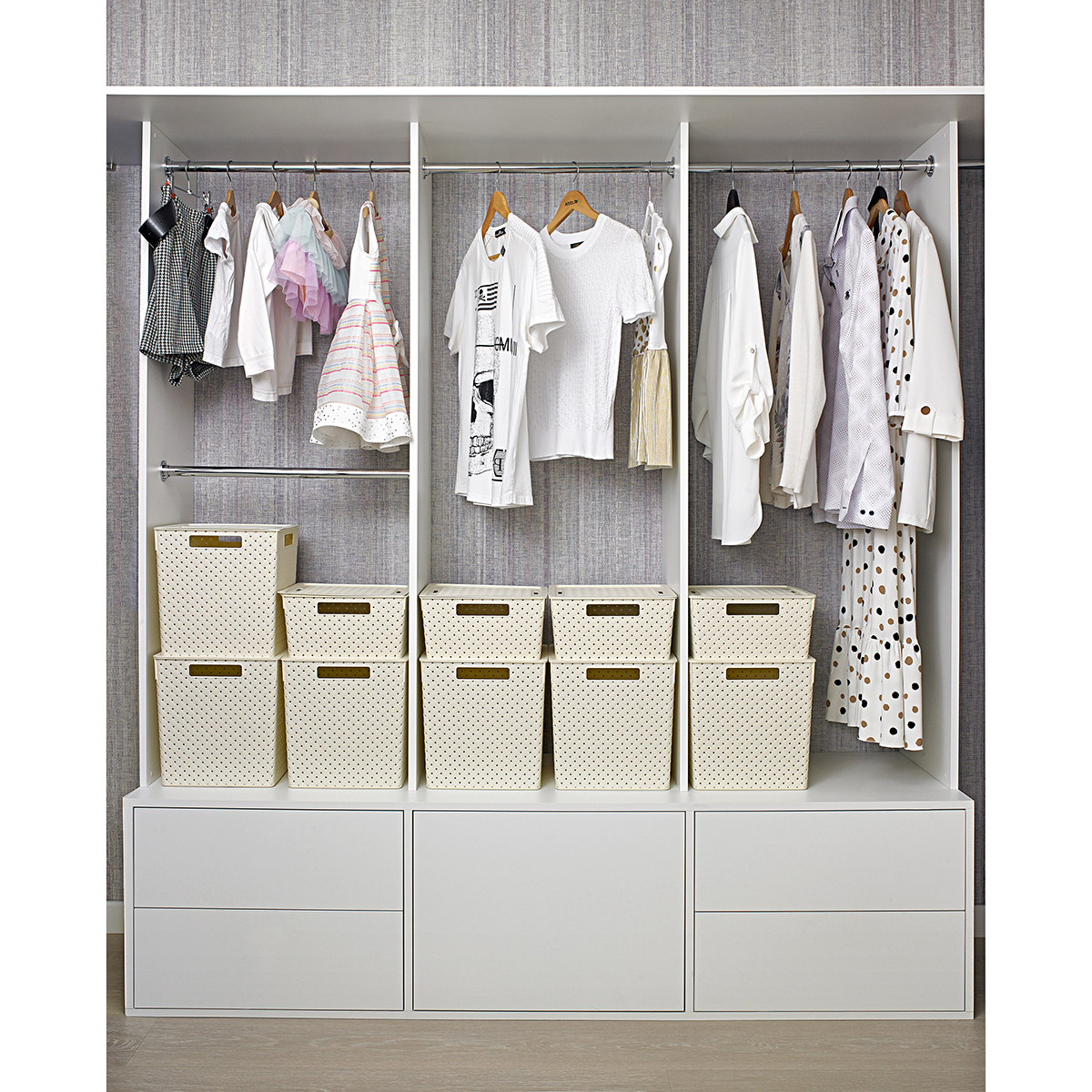 Корзина для хранения с крышкой "береста" 11 л  29*29*15,1 см (слоновая кость) (1/17) "виолет"