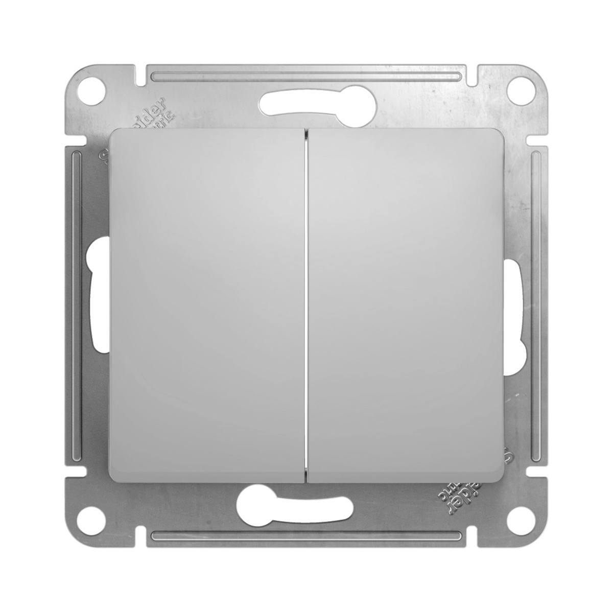 Выключатель "glossa" 2-х кл. (механизм) 10а, алюминий (1/20/160) "schneider"