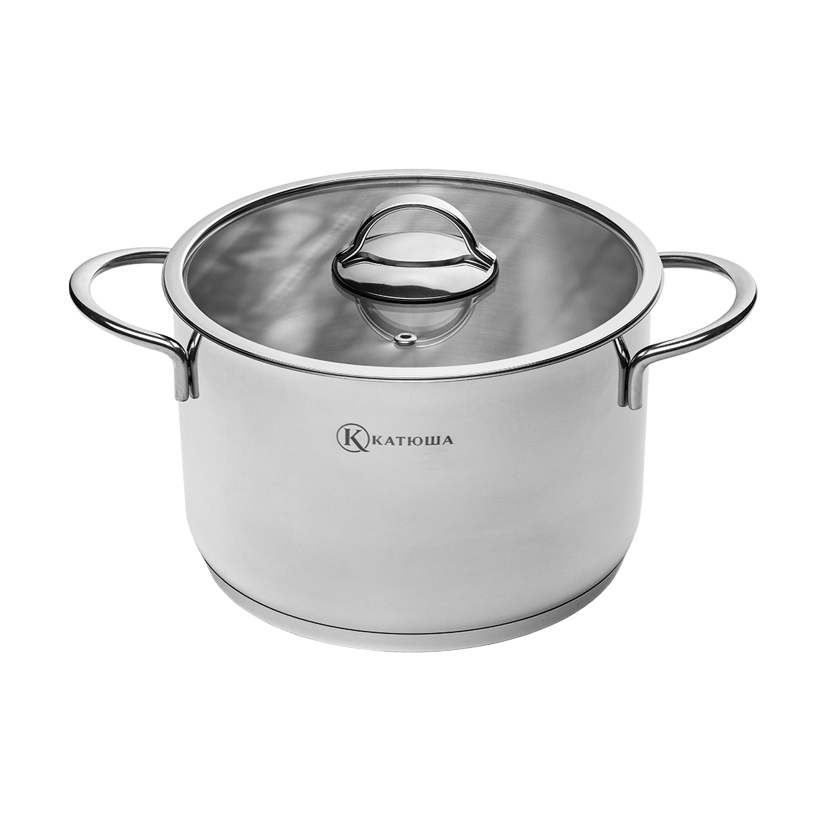 Кастрюля нержав. "platinum" 5 л стекл. крышка, 22*14 см (1/6) "катюша" 200-220