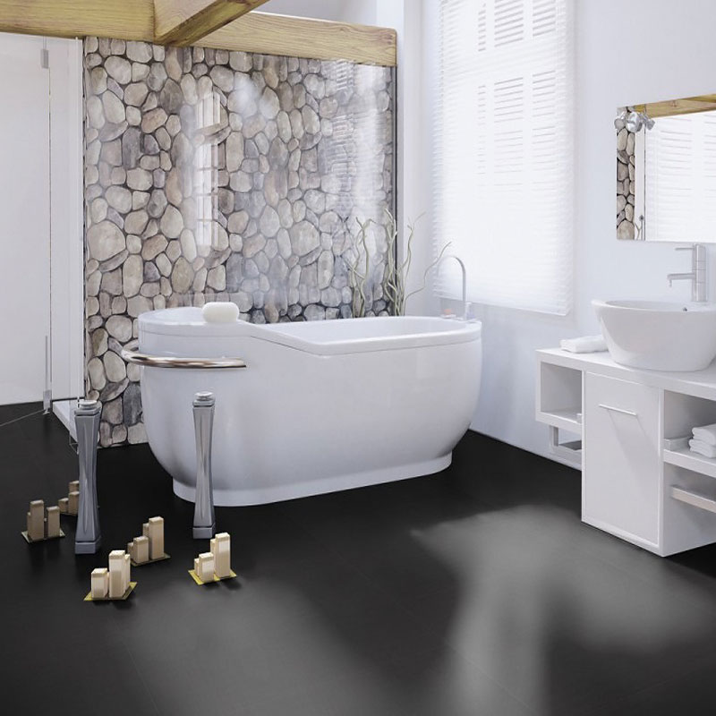 Кварц виниловый ламинат Wineo 800 Tile DB00103-3 L Solid Black Плитка черная сплошная