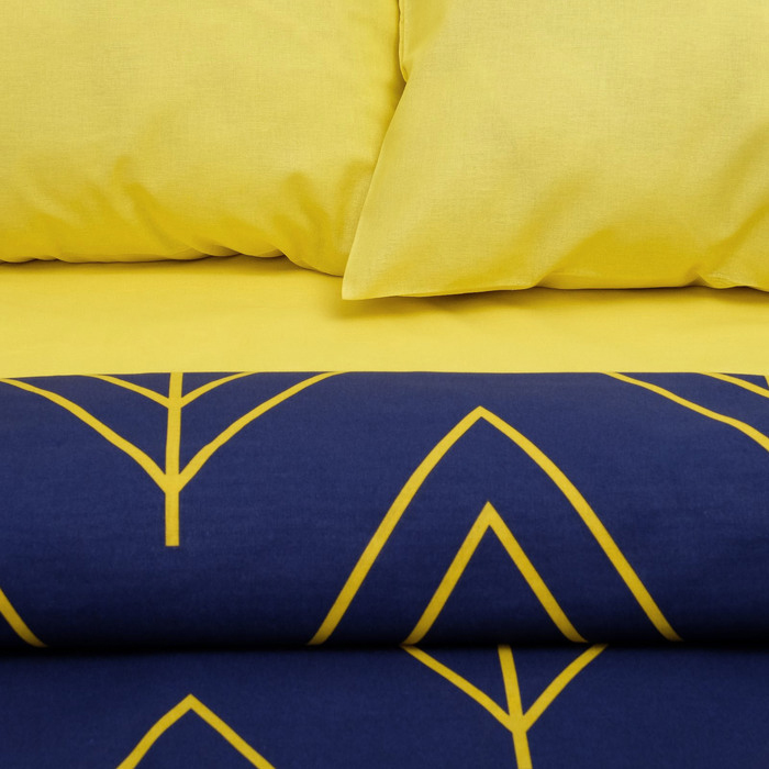 Постельное белье "этель" желтый лепесток 1,5 сп. (поплин) (1/7) 2565806