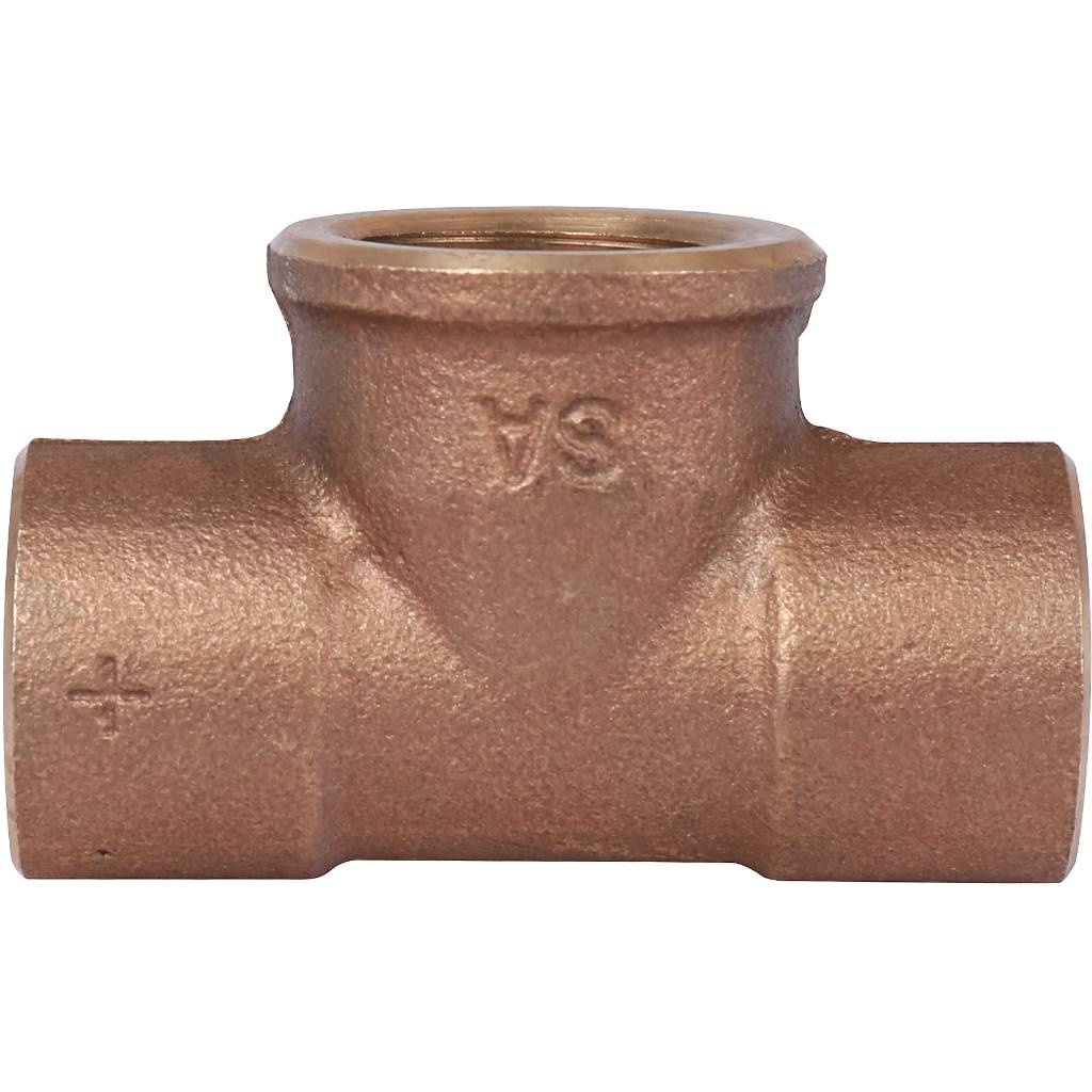 Тройник 18x1/2"x18 переходной под пайку с резьбой (ВР) SANHA бронза 141301812