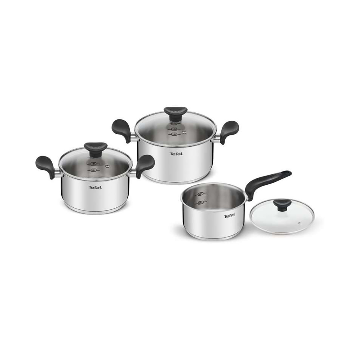 Набор посуды "primary"  6 предм. (ковш 16 с крышкой, кастрюли 18/20 с крышками) (1) "tefal" e308s674