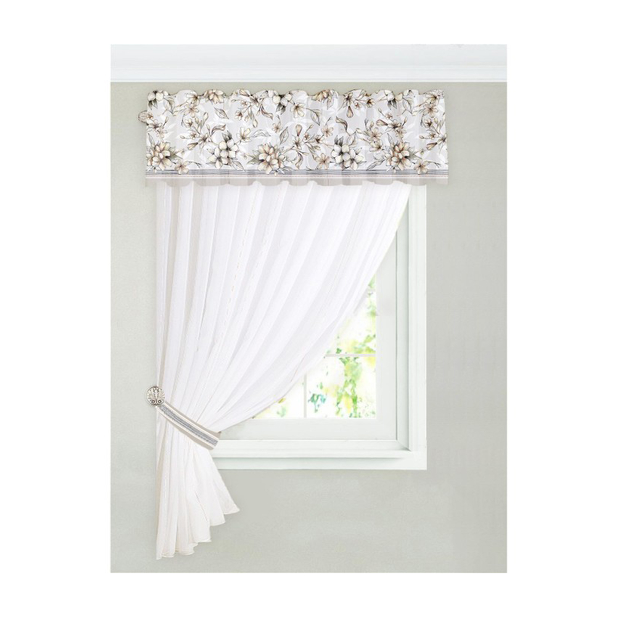 Тюль с подхватом и ламбрекеном "floral mood" 250*200 см, вуаль (1) "этель" 4665407