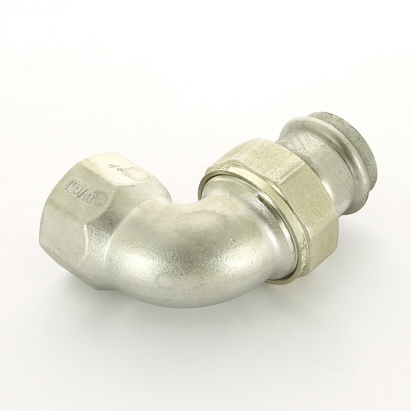 Угол разъемный пресс-В компактный 35x1"1/4 нержавеющая сталь Sanpress Inox VIEGA