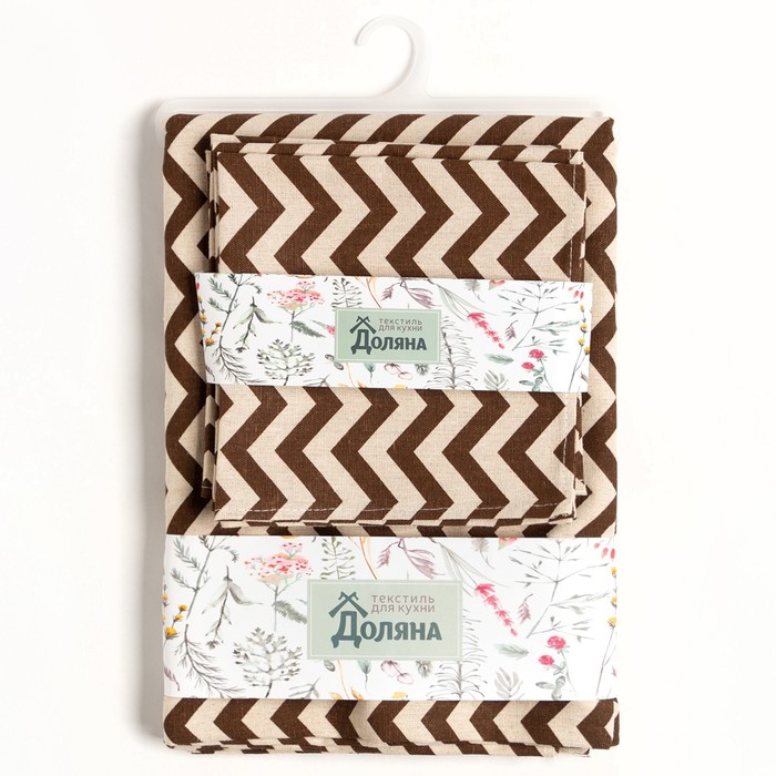 Набор столовый "доляна" (скатерть 145*200 см, салфетки 40*40 см 4 шт.) (1/120) 7428618