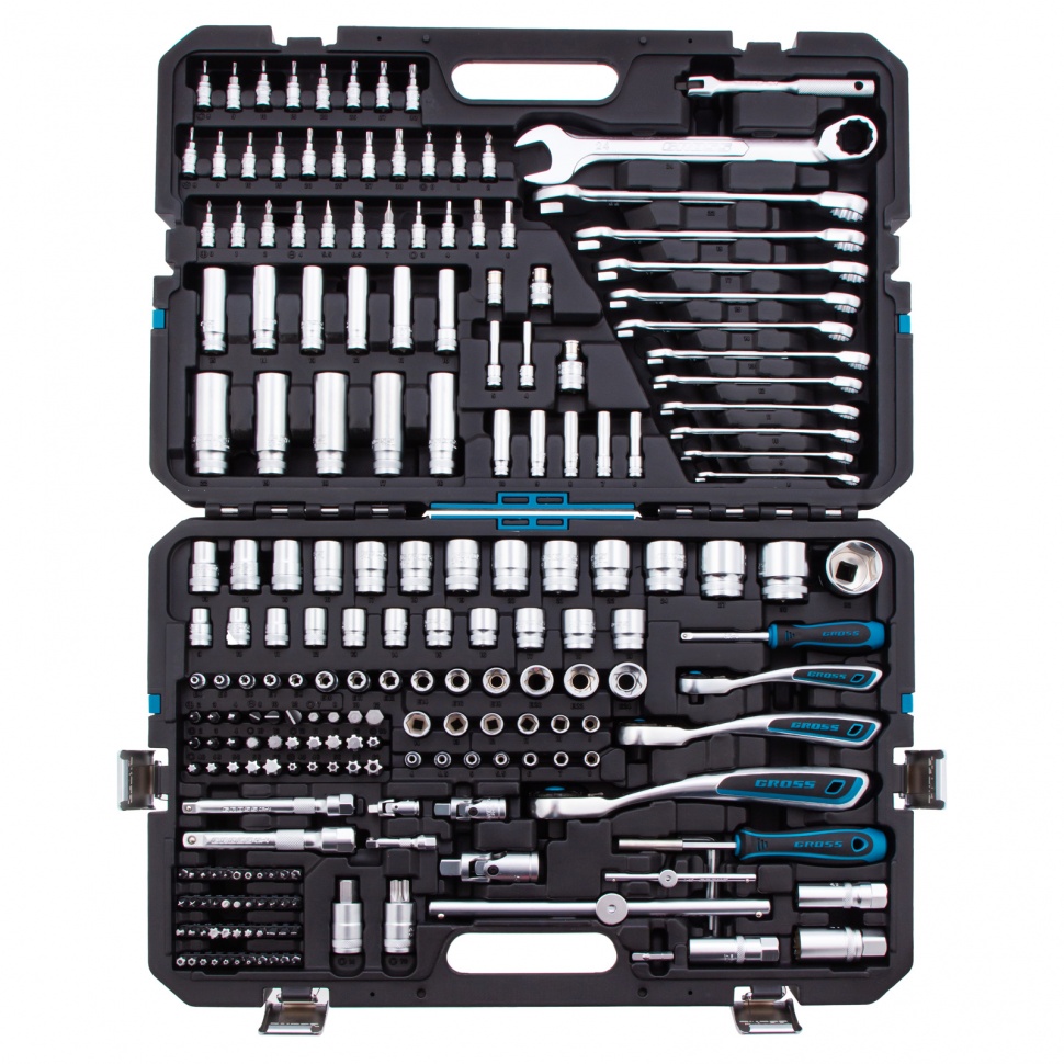 Набор инструментов 216 предметов, 120 зубьев, CrV 1/2", 3/8", 1/4" Gross (14157)