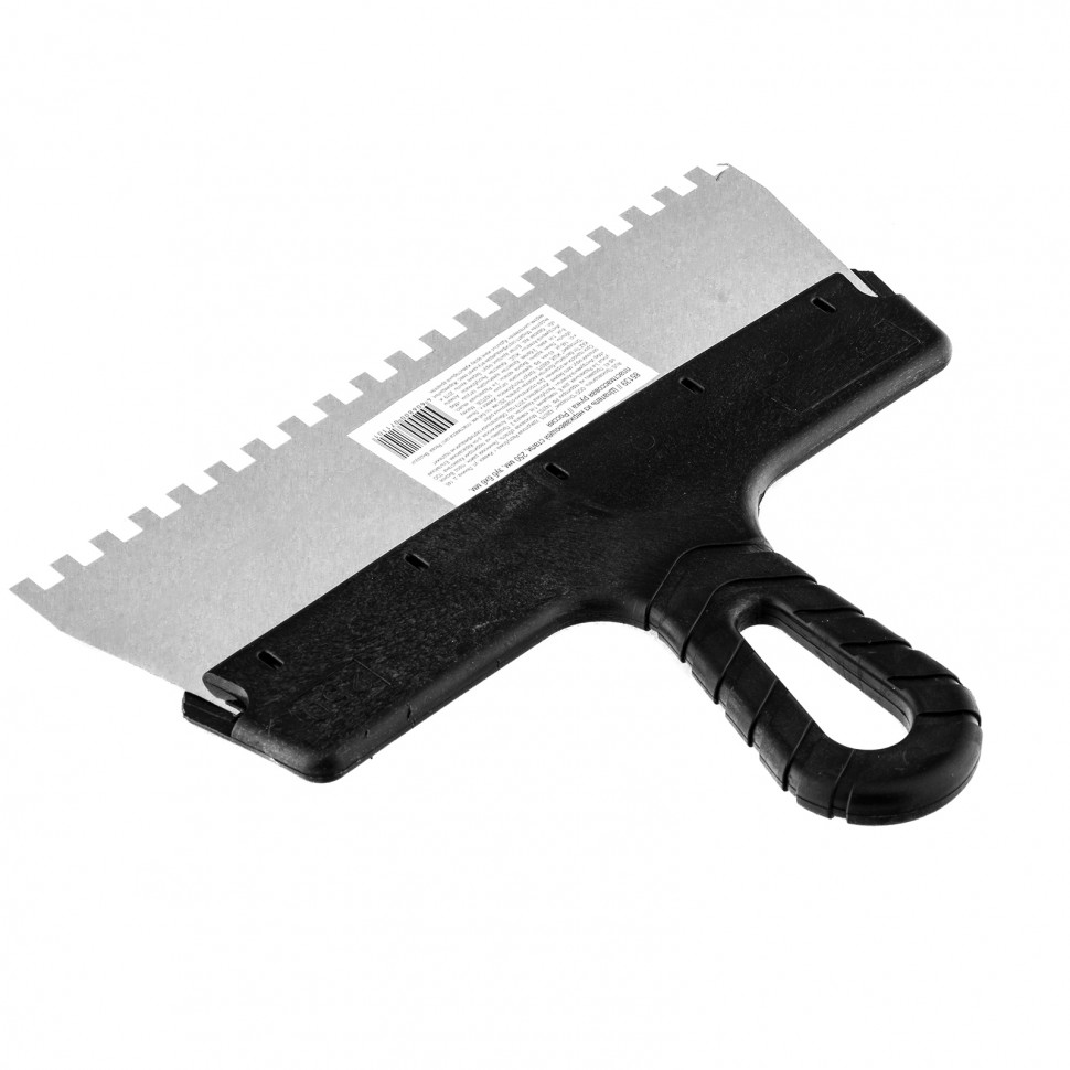 Шпатель из нержавеющей стали, 250 мм, зуб 6 х 6 мм, пластмассовая ручка Sparta (85139)