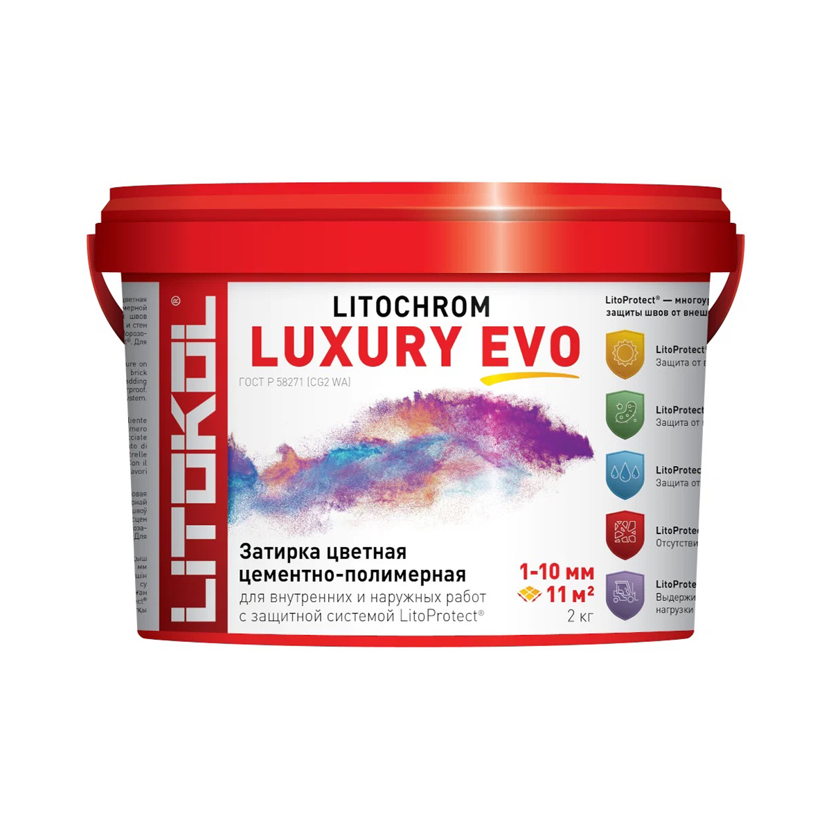 Затирка "litochrom luxury evo" lle.135 антрацит, ведро 2 кг (1) litokol
