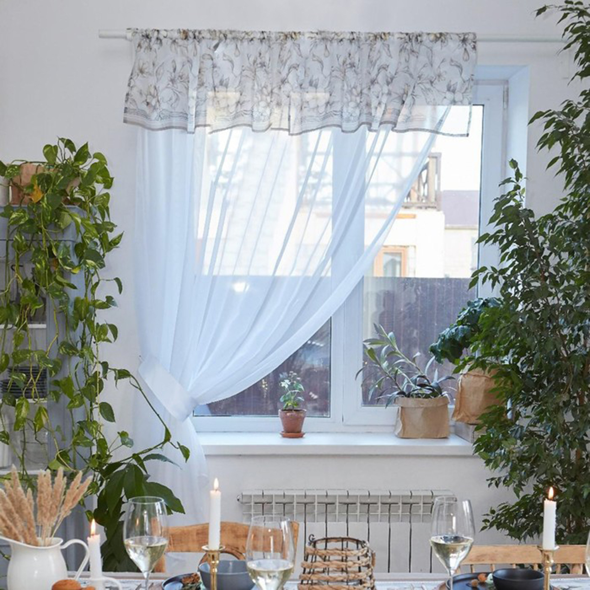 Тюль с подхватом и ламбрекеном "floral mood" 250*200 см, вуаль (1) "этель" 4665407