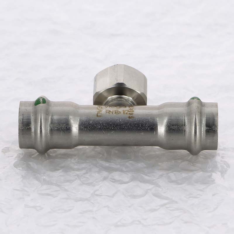 Тройник пресс-В 18х1/2"х18 нержавеющая сталь Sanpress Inox VIEGA