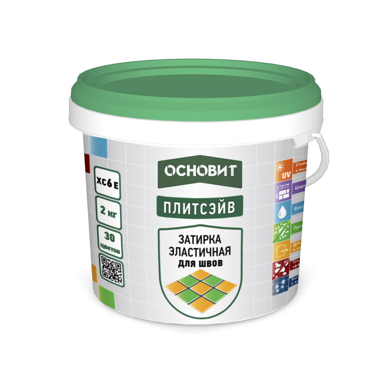 Затирка эластичная  "плитсэйв xc6 e" малиновая 085 2 кг (1/8) основит