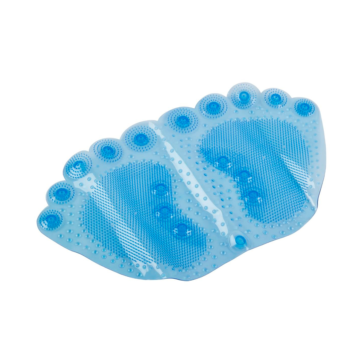 Коврик в ванну противоскользящий "следы" 58*33 см см (голубой) (1/10/60) "рыжий кот"