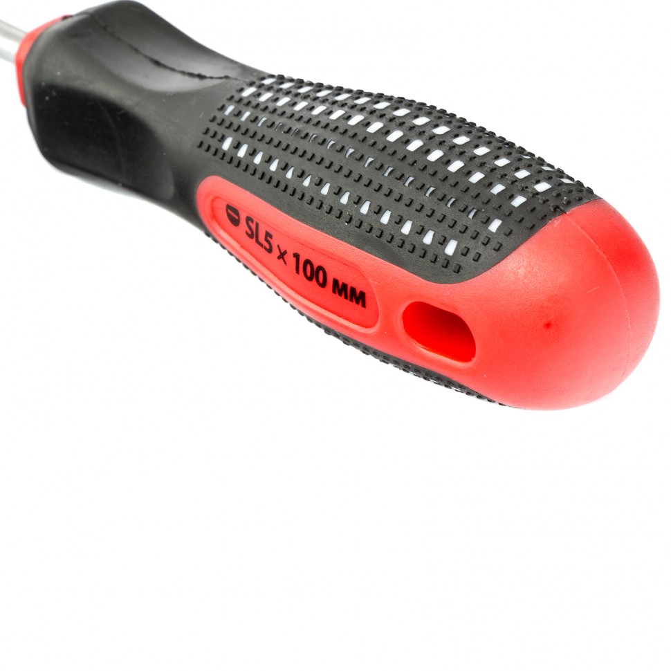 Отвертка Fusion, SL5 х 100 мм, CrV, трехкомпонентная рукоятка "Anti slip" Matrix (11419)