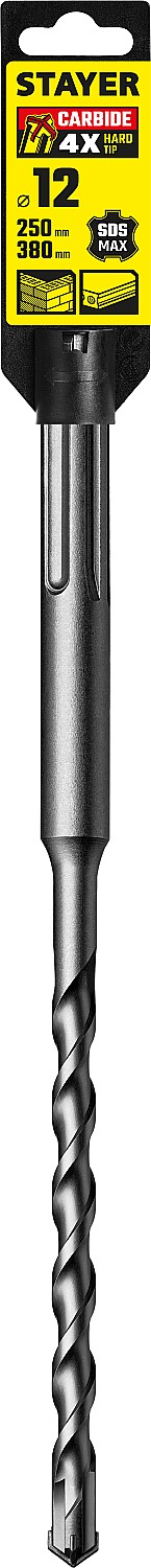 STAYER Hercules-4Х, 12 x 250/380 мм, SDS-max бур, Professional (29370-250-12)