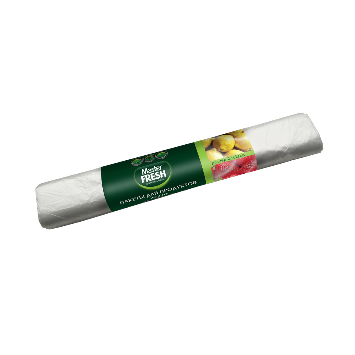 Пакеты фасовочные 25 х 32 см рулон 100 шт. (7 мкм) (1/20) "master fresh"