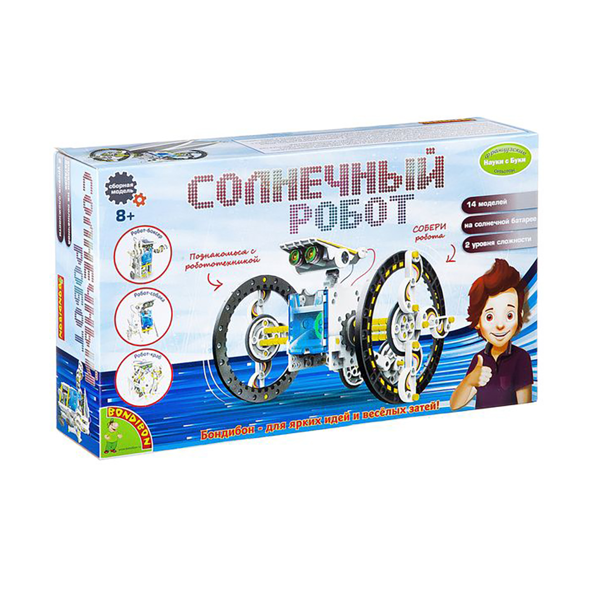 Сборная модель "науки с буки" солнечный робот 14 в 1 "bondibon" вв2289