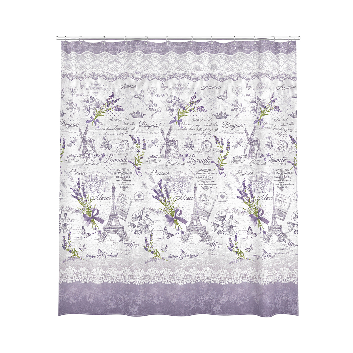Штора для ванной 180*180 см (полиэстер) "lavande france" (1/24) "valiant" lv-f-1818