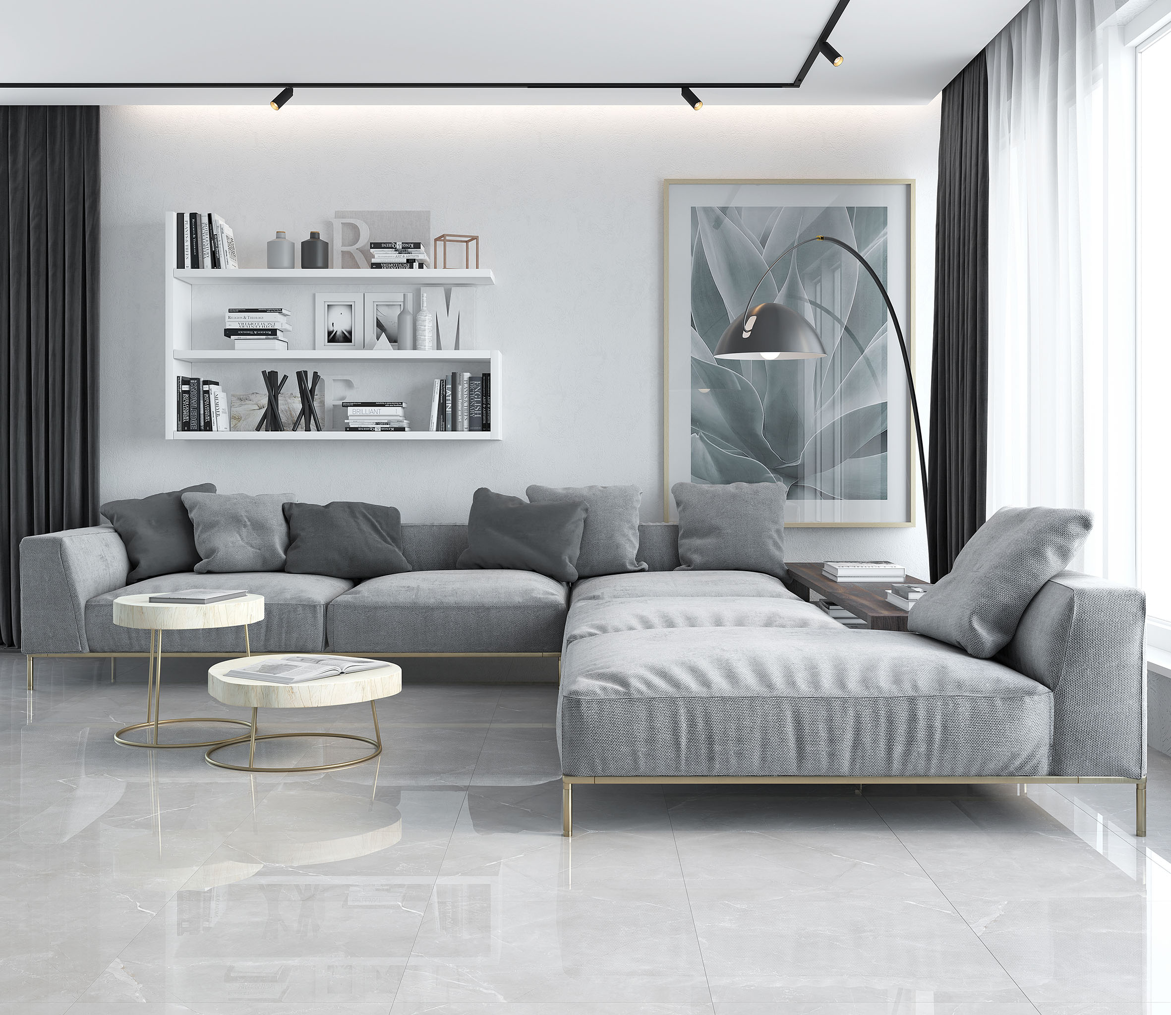 Vitrum grigio керамогранит серый полированный 60x120