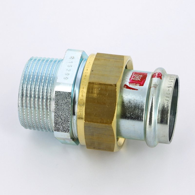 Американка пресс-Н 35x1"1/4 с плоской прокладкой оцинкованная сталь Prestabo VIEGA