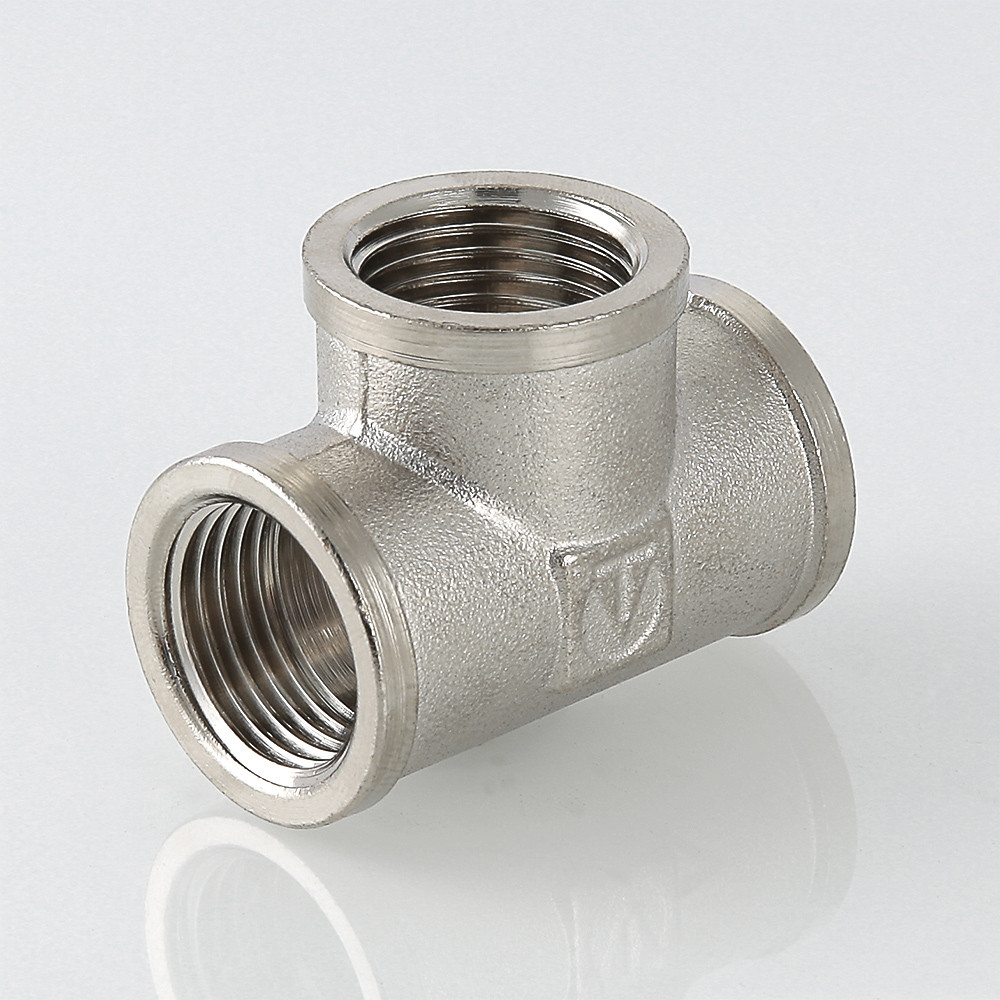 Тройник резьбовой (ВР) 2" латунь-никель VALTEC (VTr.130.N.0009)
