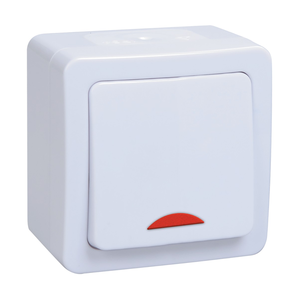 Выключатель открыт. уст. "гермес plus" 1 кл. с индикатором вс20-1-1-гпб, ip54 (1/10/100) "iek"