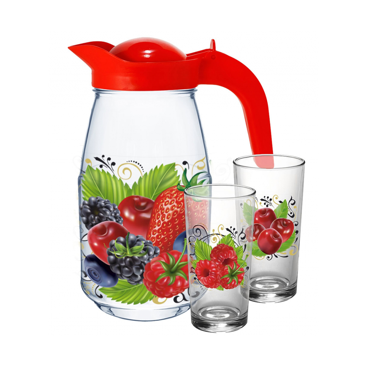 Набор для воды с кувшином "ягодный фреш" (3 предмета) (1/4) "декостек"