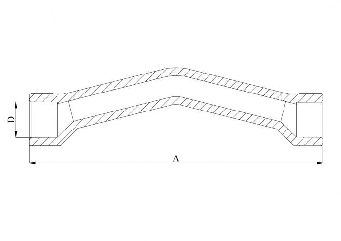 Обвод (перекрещивание) 25 мм ВВ ПП (PP-R100) серый HEISSKRAFT