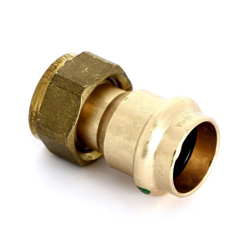 Муфта пресс-В с накидной гайкой и плоским уплотнением 22x3/4' Sanpress VIEGA