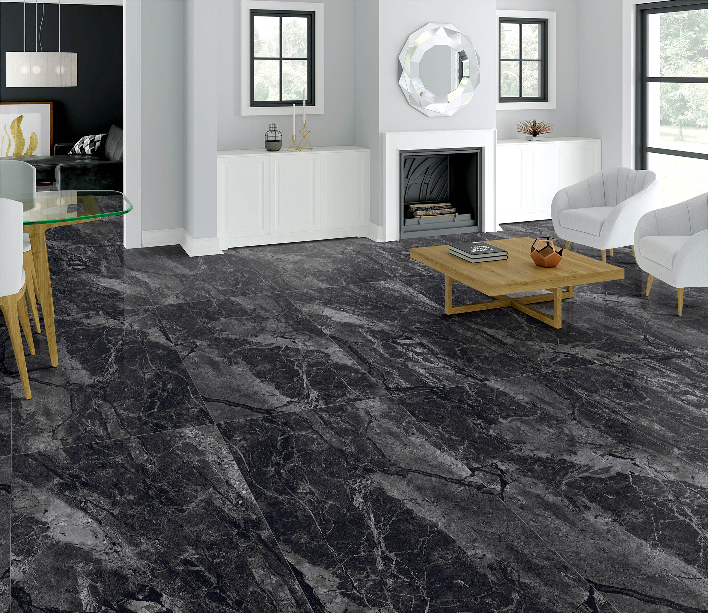 Kenya nero керамогранит черный полированный 60x120