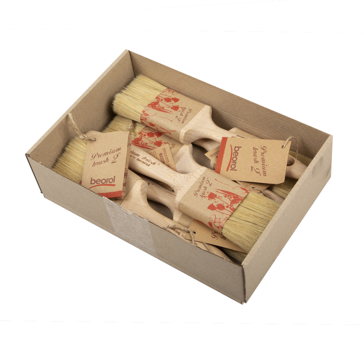 Кисть плоская "premium"  №2  (3/6/180)  "beorol"