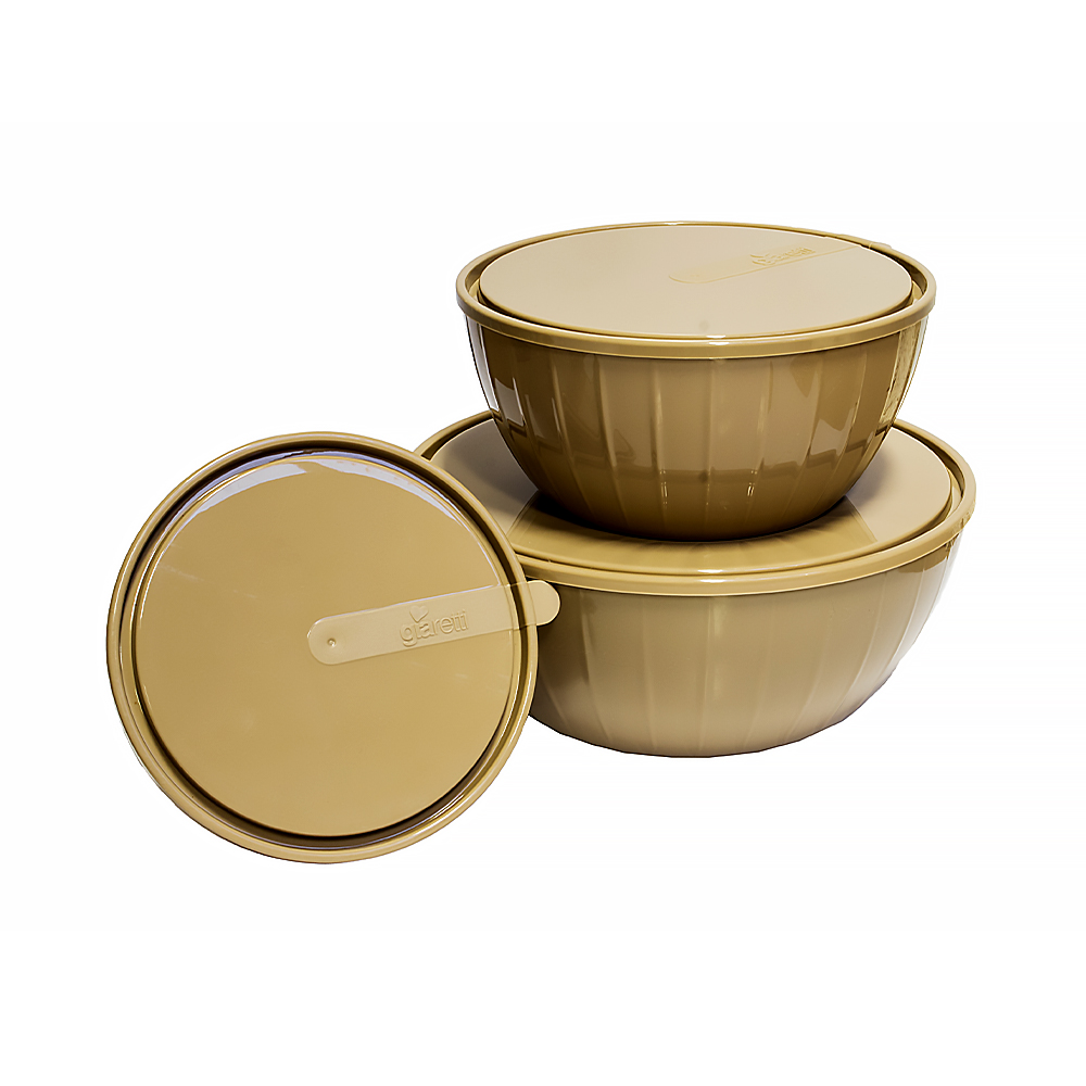 Набор салатников с крышкой "fiesta" (1,7 л-2,8 л-5 л) (1/11) "giaretti"  gr1871