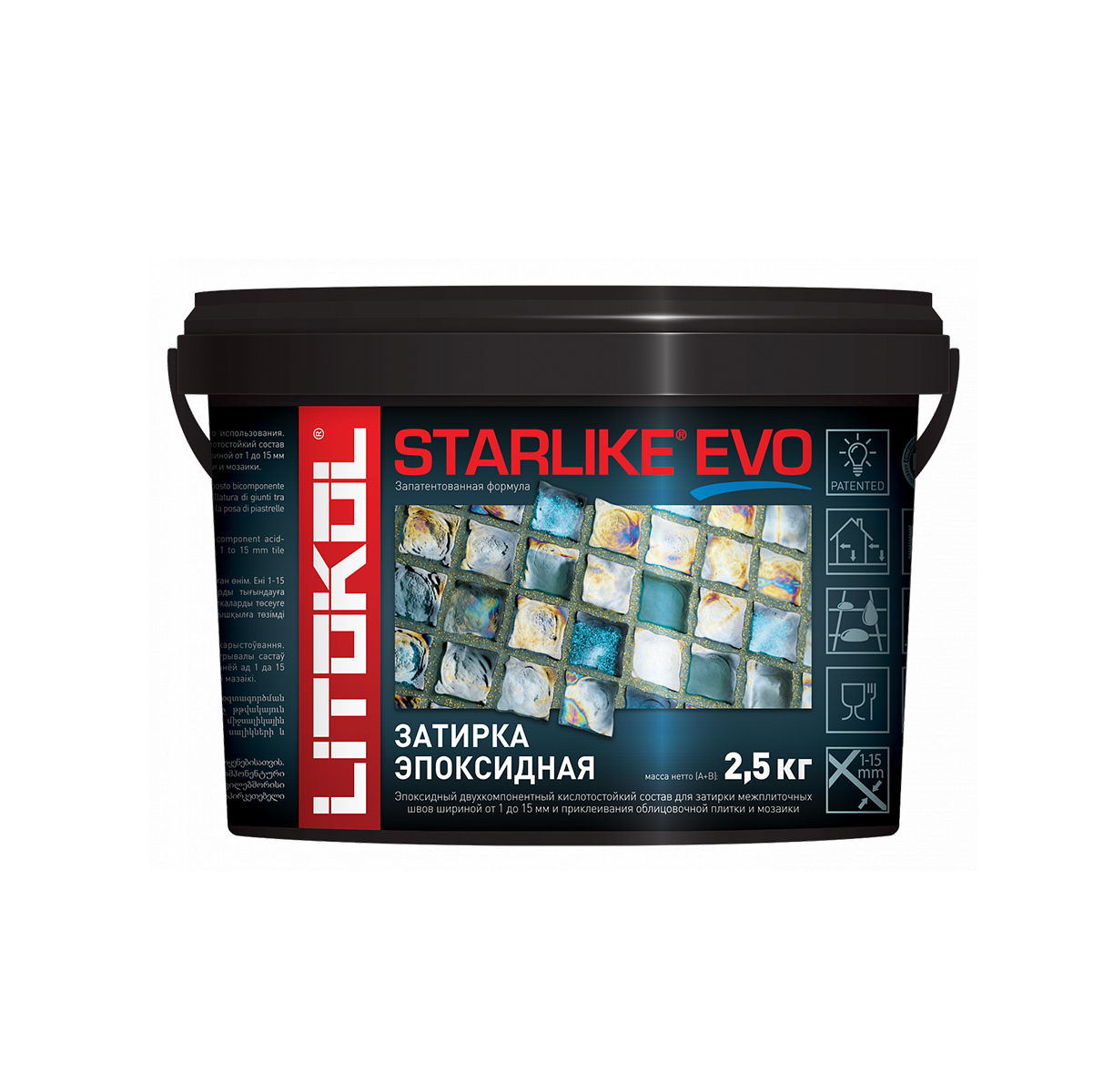 Затирка эпоксидная 2-х комп. "starlike evo" s.100 bianco assoluto, ведро 2,5 кг (1) litokol