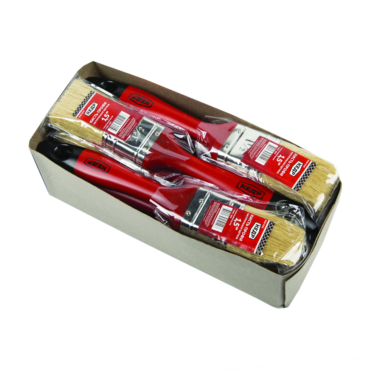 Кисть плоская "профи" №1,5/38 мм  (12/480) натур.щетина, пласт.ручка "кедр"   008-5115