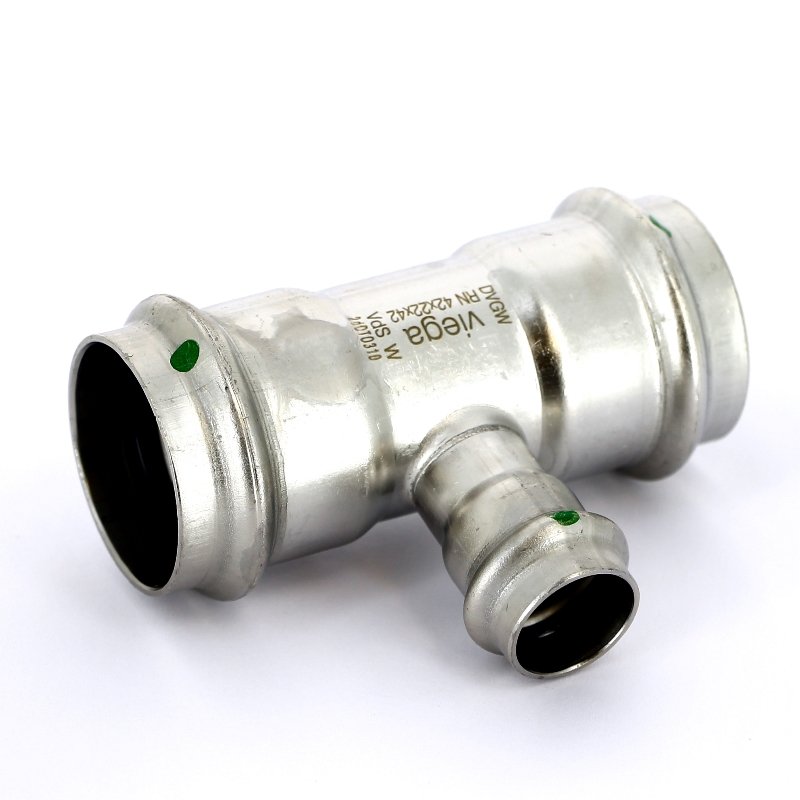 Тройник пресс 42х22х42 нержавеющая сталь Sanpress Inox VIEGA