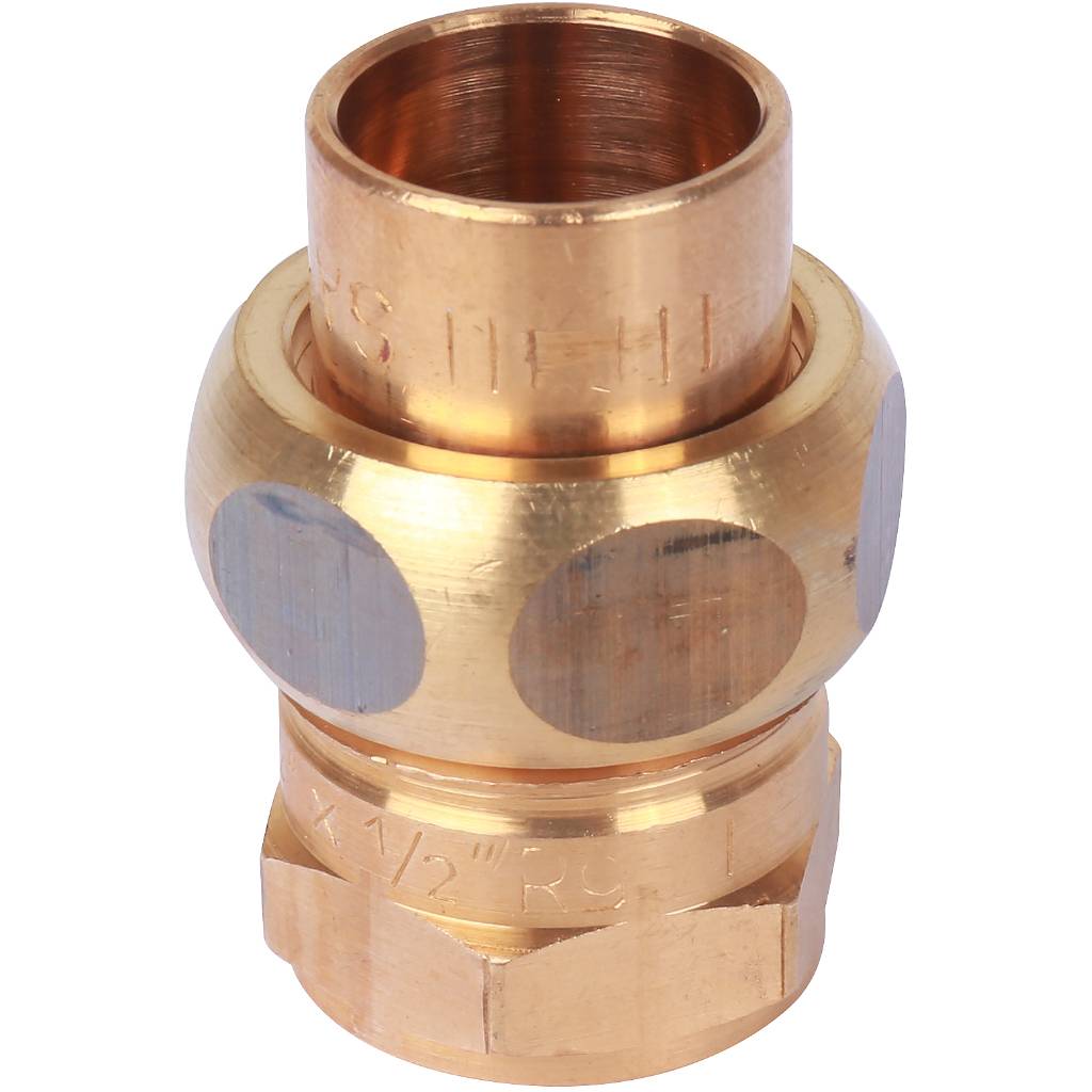 Американка (сгон) 18x1/2" ВР с плоской прокладкой под пайку SANHA 143301812