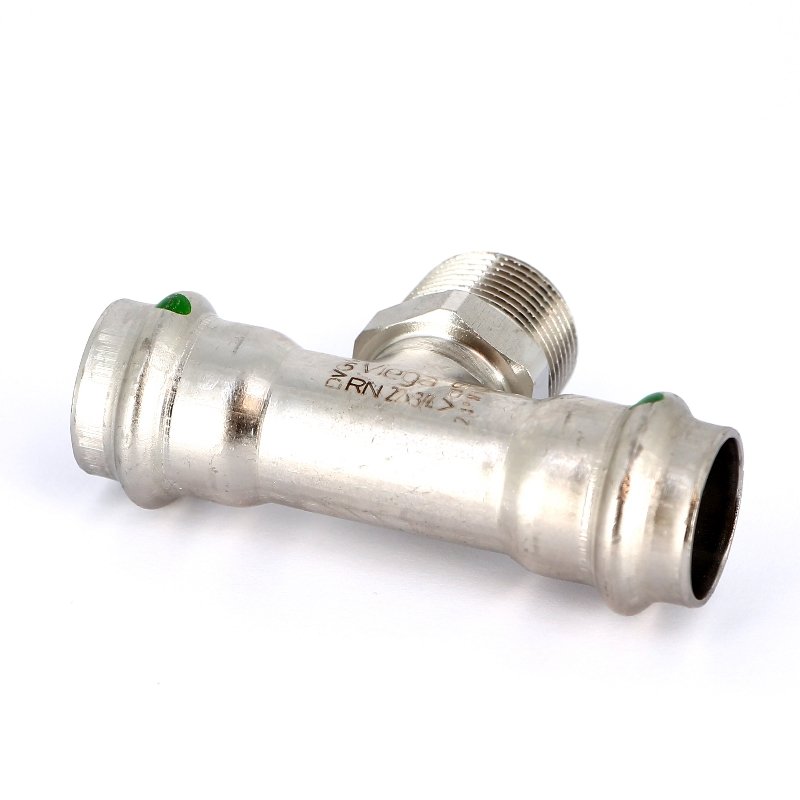 Тройник пресс-Н 22х3/4"х22 нержавеющая сталь Sanpress Inox VIEGA