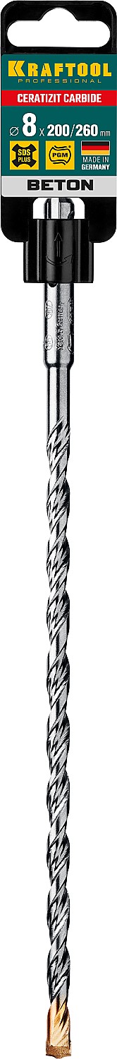 KRAFTOOL Cerazit Carbide, 8 х 260 мм, SDS-plus бур (29320-260-08)