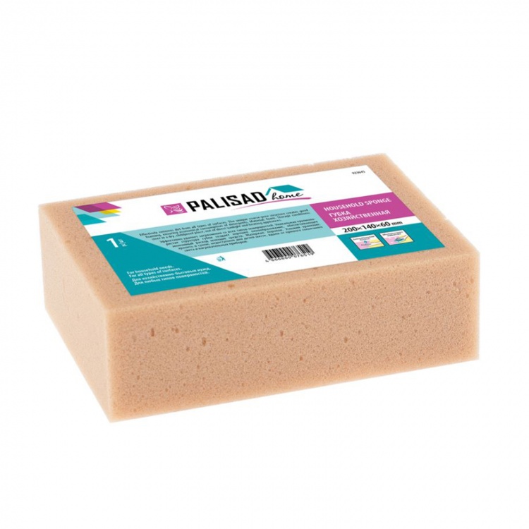 Губка хозяйственная 200 x 140 x 60 мм, Home Palisad (923645)