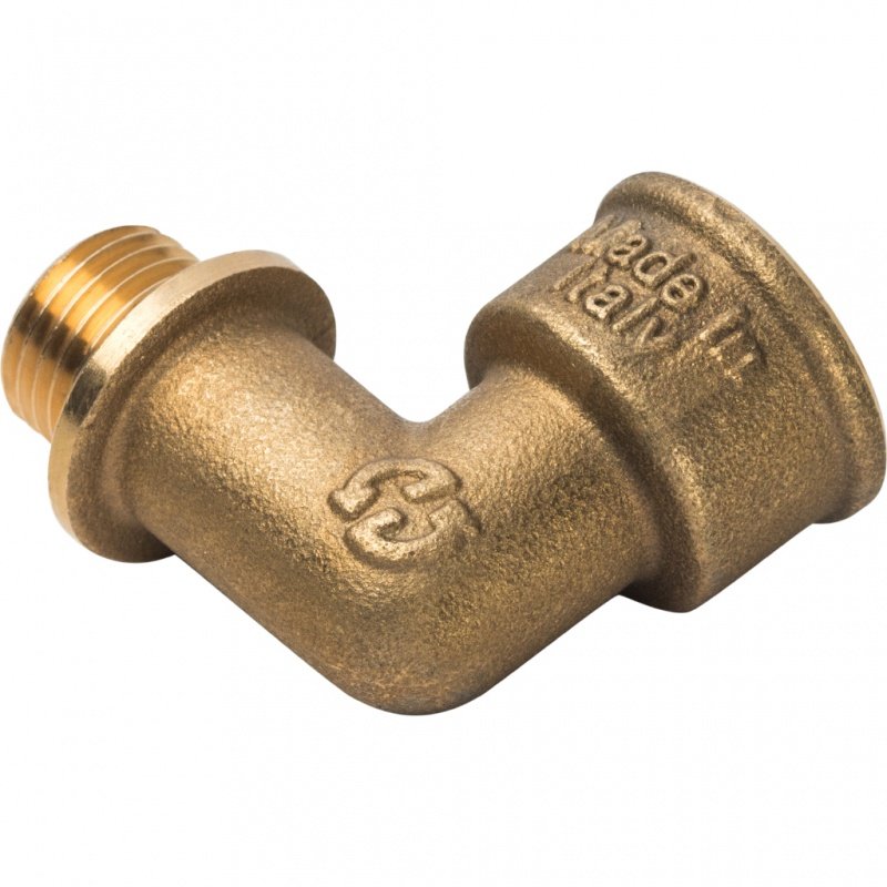 Угол резьбовой ВН с упором 1/4" латунь STOUT